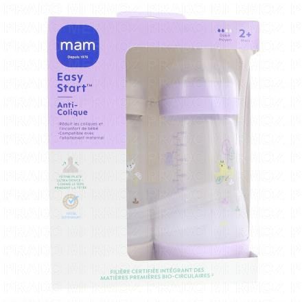 MAM Easy Start Anti-Colique biberon d&eacute;bit 2 260ml (lot de 2 lilas et sable)
