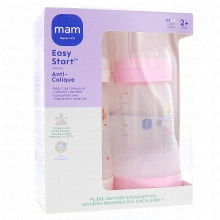 MAM Easy Start Anti-Colique biberon d&eacute;bit 2 260ml (lot de 2 rose et sable)