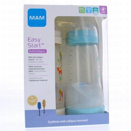 MAM Easy Start Anti-Colique biberon d&eacute;bit 3 320ml (lot de 2 bleu)