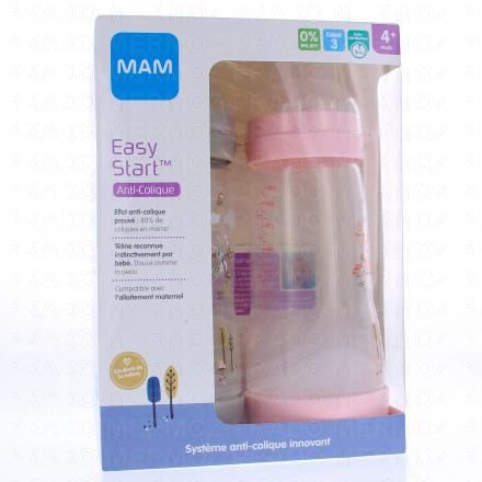 MAM Easy Start Anti-Colique biberon d&eacute;bit 3 320ml (lot de 2 rose)