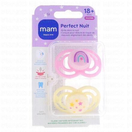 MAM Sucettes +18 mois perfect Nuit silicone (tendance)