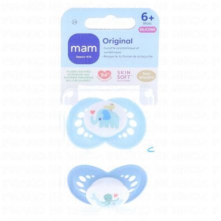 MAM Sucettes Original silicone 6+ mois (bleu)