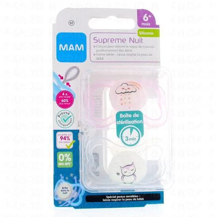 MAM duo sucettes Supreme Nuit +6 mois