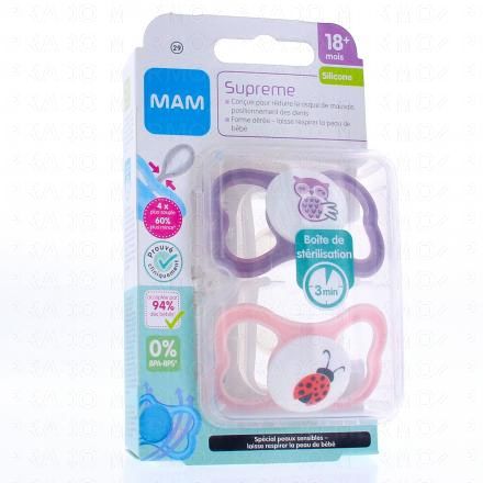 MAM Supreme Sucettes +18 mois x2 n&deg;29 (bicolore)