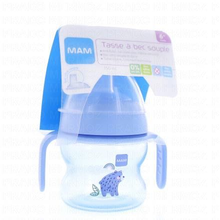 MAM Tasse apprentissage bec souple +6m 150ml (bleu)
