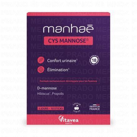 MANHAE Manha&eacute; Cys Mannose 15+ boite de 10 sticks