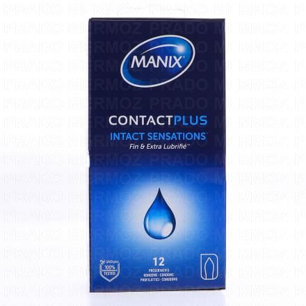 MANIX Contact plus - Pr&eacute;servatifs sensations intactes (bo&icirc;te de 12 pr&eacute;servatifs)