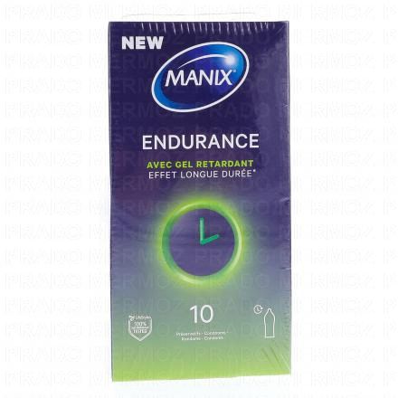 MANIX Endurance Pr&eacute;servatifs avec gel retardant x10