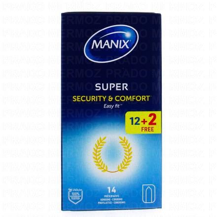 MANIX SUPER Security & Comfort - Préservatifs easy fit (boite 14 préservatifs)