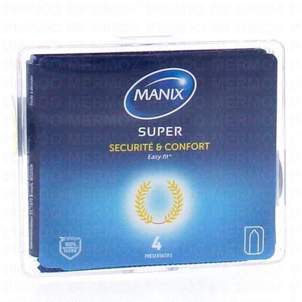 MANIX SUPER Security & Comfort - Préservatifs easy fit (boîte de 4 préservatifs)