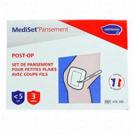 MEDISET PANSEMENT Post-Op Set de Pansement pour petites plaies avec coupe-fils