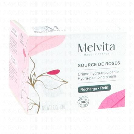 MELVITA Source de roses - Cr&egrave;me hydra repultante bio (eco recharge 50ml)