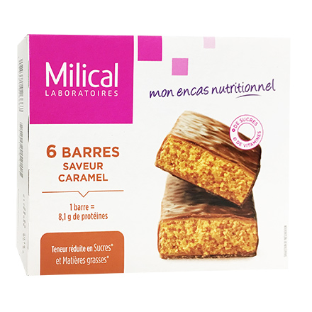 MILICAL Barre hypocalorique caramel x6