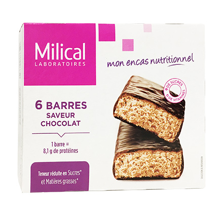 MILICAL Barre hypocalorique chocolat x6