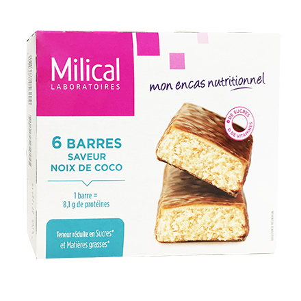 MILICAL Barre hypocalorique coco x6