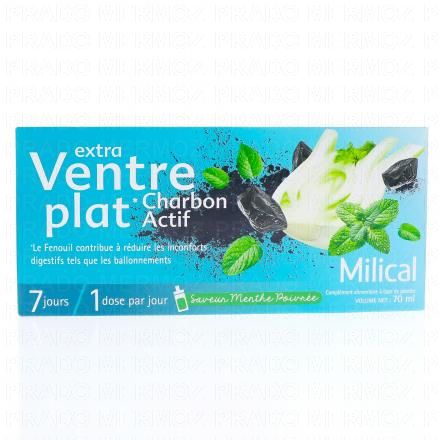 MILICAL Extra ventre plat charbon actif saveur menthe poivr&eacute;e 7x10ml