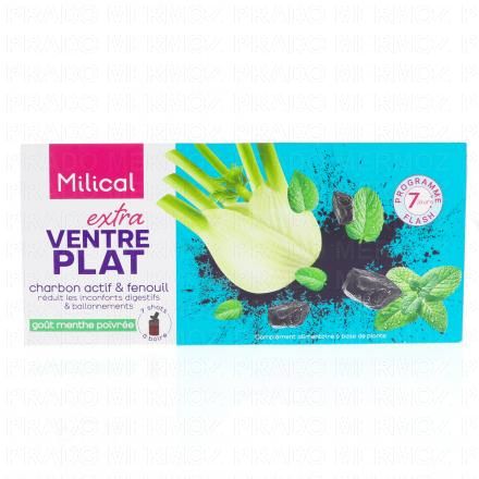MILICAL Extra ventre plat charbon actif saveur menthe poivr&eacute;e 7x10ml