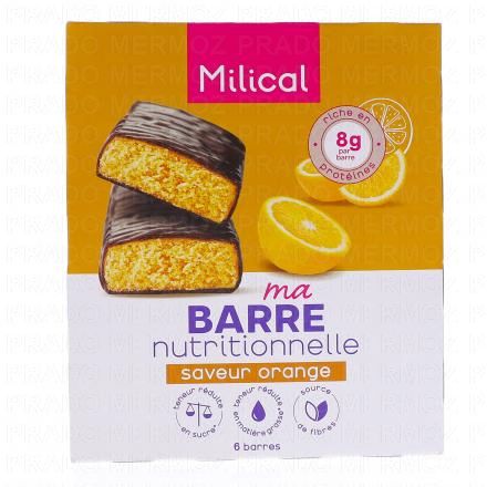MILICAL Barre hypocalorique orange x6