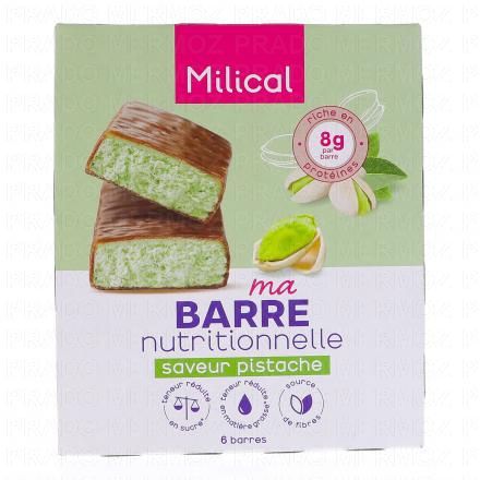 MILICAL Barre hypocalorique pistache x6