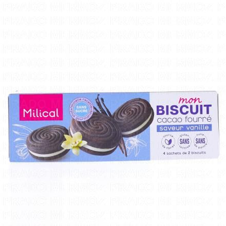 MILICAL Mon Biscuit Cacao Fourr&eacute; Vanille 4 sachets de 2