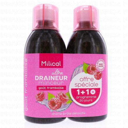 MILICAL Ultra Draineur Minceur Framboise (lot de 2 x 500ml)