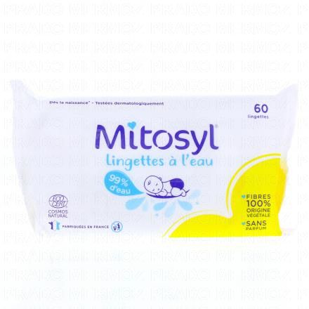 MITOSYL Lingettes &agrave; l'eau (1 paquet de 60 lingettes)