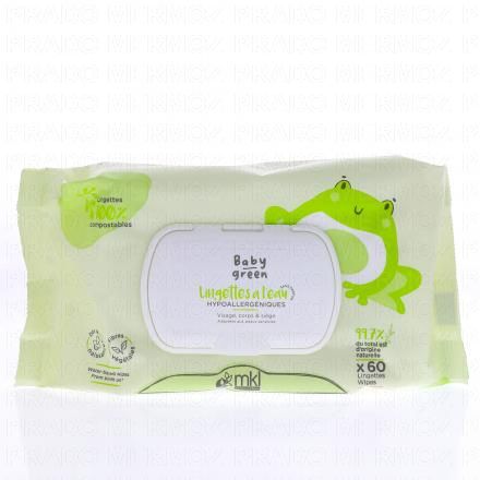 MKL Baby Green - Lingettes &agrave; l'eau x60