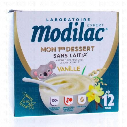 MODILAC Mon 1er dessert sans lait vanille - D&egrave;s 12 mois x10 Sachets