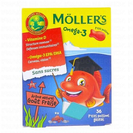 M&Ouml;LLER'S Omega-3 P'tits Poissons gout fraise x36