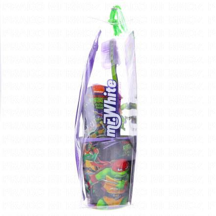 MR.WHITE Trousse brosse &agrave; dents, dentifrice, tasse (tortues ninja)