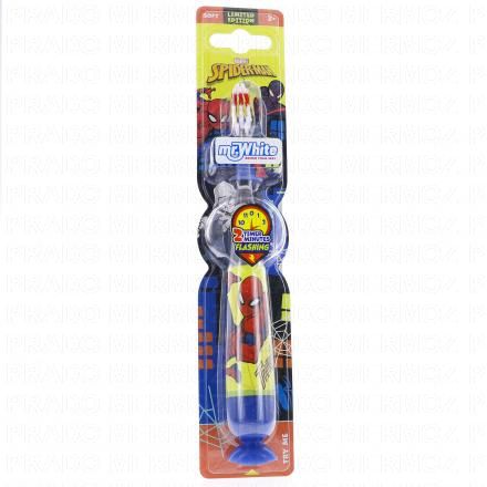 MRWHITE Brosse à dent souple Spiderman Flash timer