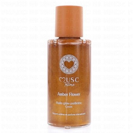 MUSC INTIME Huile Glow Pailletée Corps Amber Flower 100ml