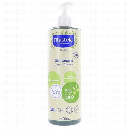 MUSTELA Gel lavant sans parfum bio (flacon pompe 400ml)