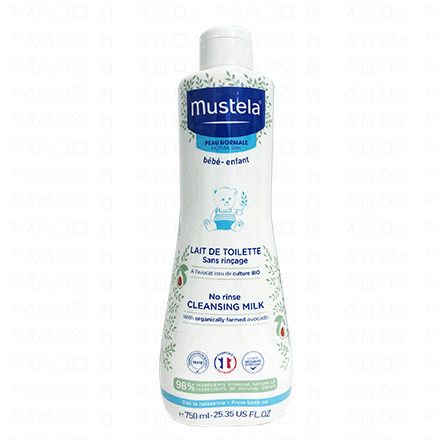 MUSTELA Peau normale - Lait de toilette sans rin&ccedil;age peaux normales (flacon 750ml)