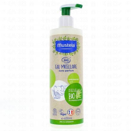 MUSTELA eau micellaire bio sans parfum flacon pompe 400ml