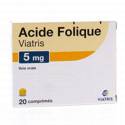 ACIDE FOLIQUE 5mg x20 comprimés MYLAN