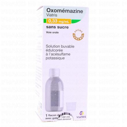 OXOMEMAZINE SANS SUCRE 0,33 mg en sirop MYLAN