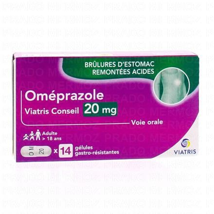 OMEPRAZOLE 20mg Mylan x14 gélules