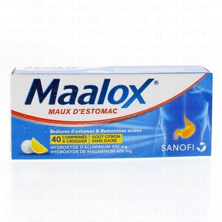 MAALOX maux d'estomac sans sucre goût citron