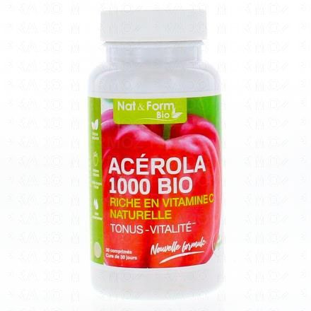 NAT & FORM Ac&eacute;rola 1000 Bio 30 comprim&eacute;s