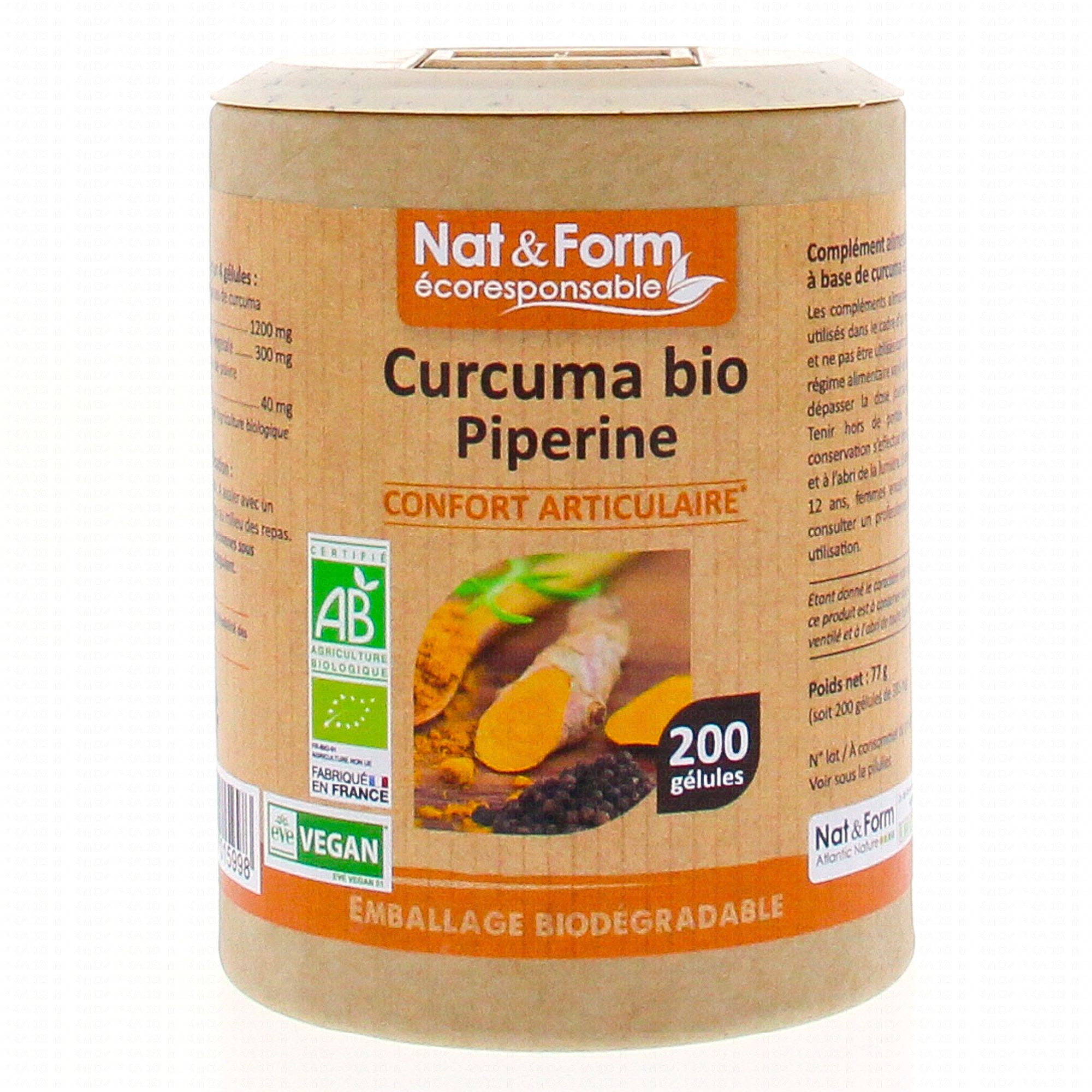 Curcuma Bio - 200 gélules végétales - Orfito 