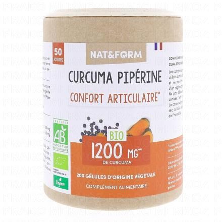 NAT & FORM Ecoresponsable - Curcuma Bio Piperine 200 gélules