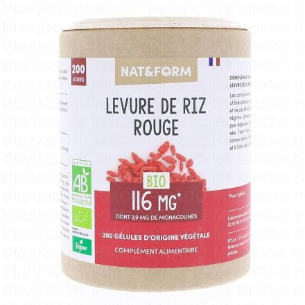 NAT&FORM Ecoresponsable - Levure de Riz Rouge Bio 200 g&eacute;lules