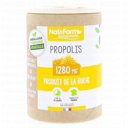 NAT & FORM Ecoresponsable - Propolis 1280mg x60 g&eacute;lules