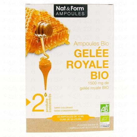 NAT & FORM Bio - Gel&eacute;e Royale 1500mg 20 ampoules de 10ml