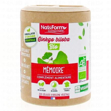 NAT & FORM Ecoresponsable - Ginkgo Biloba Bio 200 g&eacute;lules