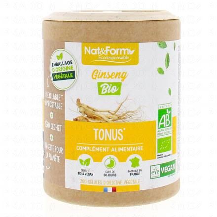 NAT & FORM Ecoresponsable - Ginseng Bio 200 g&eacute;lules