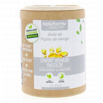 NAT & FORM Ecoresponsable - Huile de P&eacute;pins de Courge 200 capsules