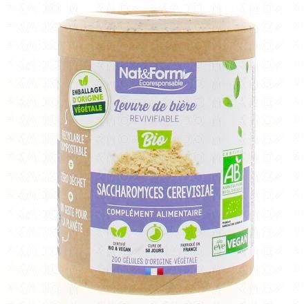 NAT & FORM Ecoresponsable - Levure de bi&egrave;re bio revivifiable 200 g&eacute;lules