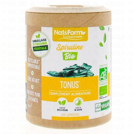 NAT & FORM Ecoresponsable - Spiruline Bio 200 comprim&eacute;s